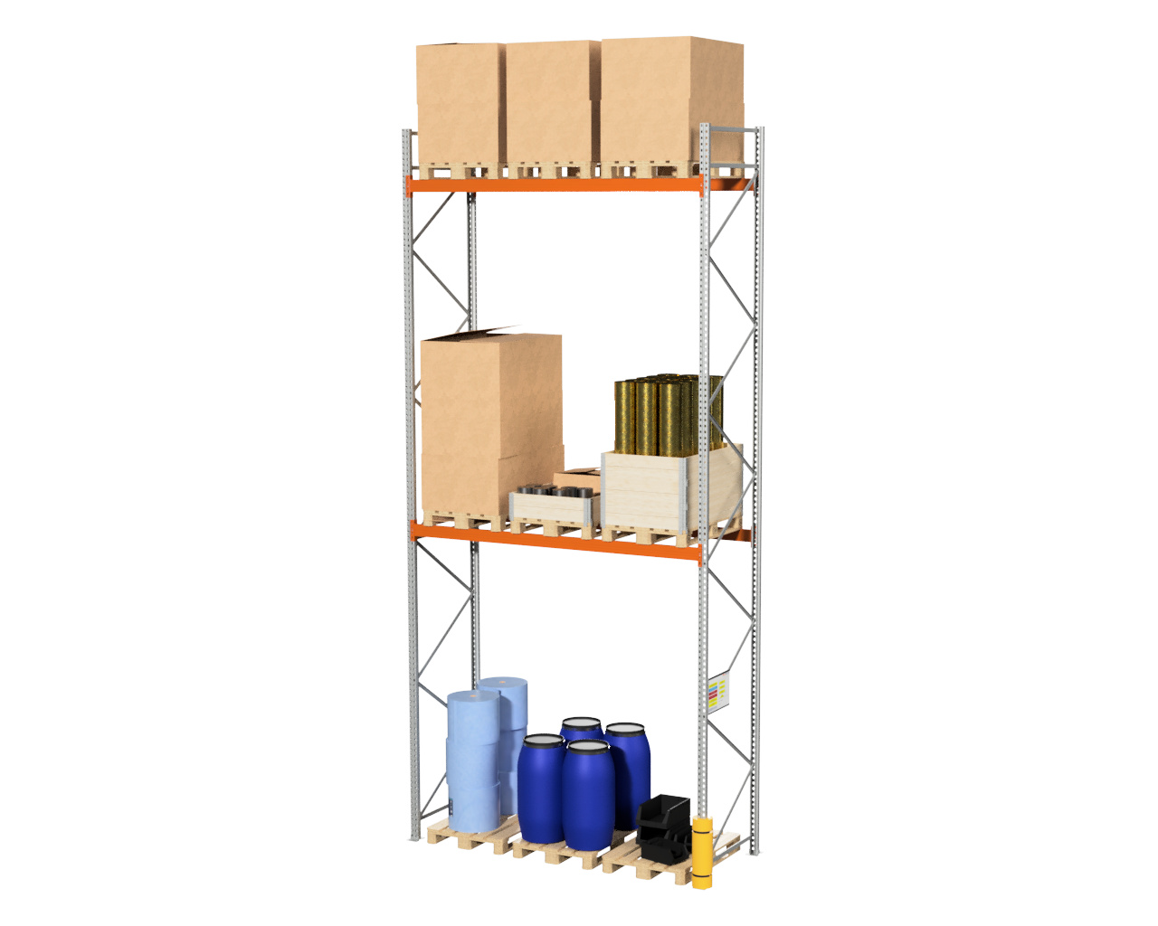 2,8 M PALLETSTELLING 6 M HOOG VOOR 9 EUROPALLETS VAN 250 KG.
