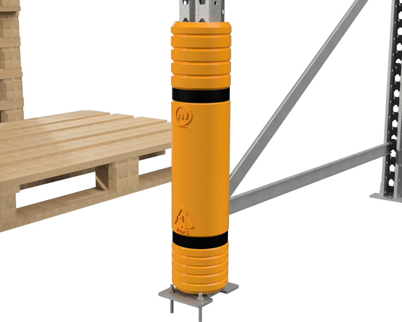 KUNSTSTOF STIJLBESCHERMER VOOR PALLETSTELLING, HOOGTE 0,55 M, KLEUR GEEL