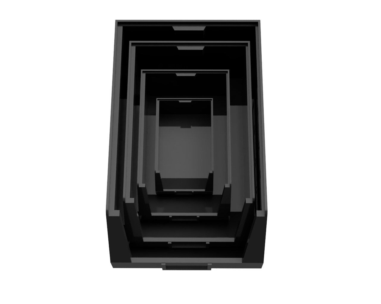 KUNSTSTOF MAGAZIJNBAK, STAPELBAAR, 165*103*83 MM (LxBxH), KLEUR ZWART Kunststofmagazijnbak verschillende formaten verkrijgbaar