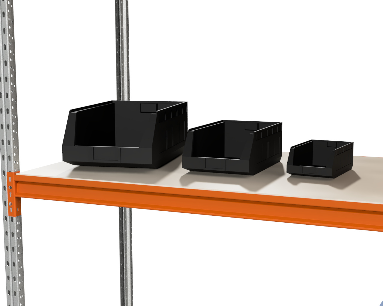 KUNSTSTOF MAGAZIJNBAK, STAPELBAAR, 165*103*83 MM (LxBxH), KLEUR ZWART Grootvakstelling magazijn bakken