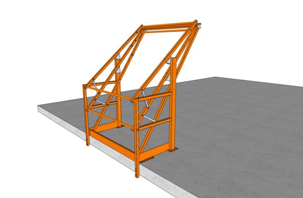 KANTELHEK VOOR PALLETOPSTEEKPLAATS, MAXIMALE INZETBREEDTE 1.5M