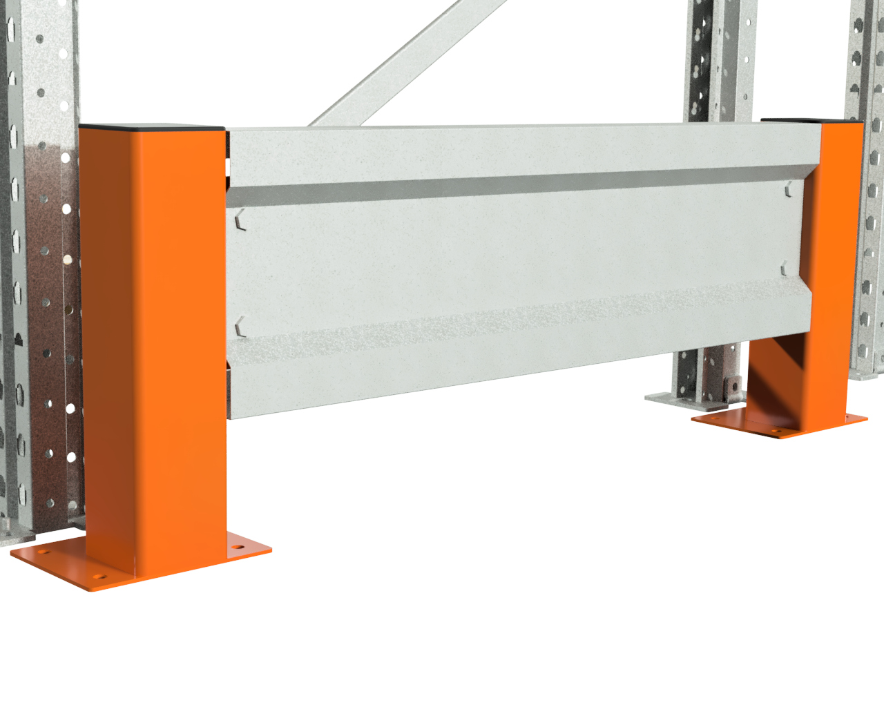 1 LOSSE AANRIJBEVEILIGING, VAN 1,2 M BREED EN 0,4 M HOOG (STAAL)