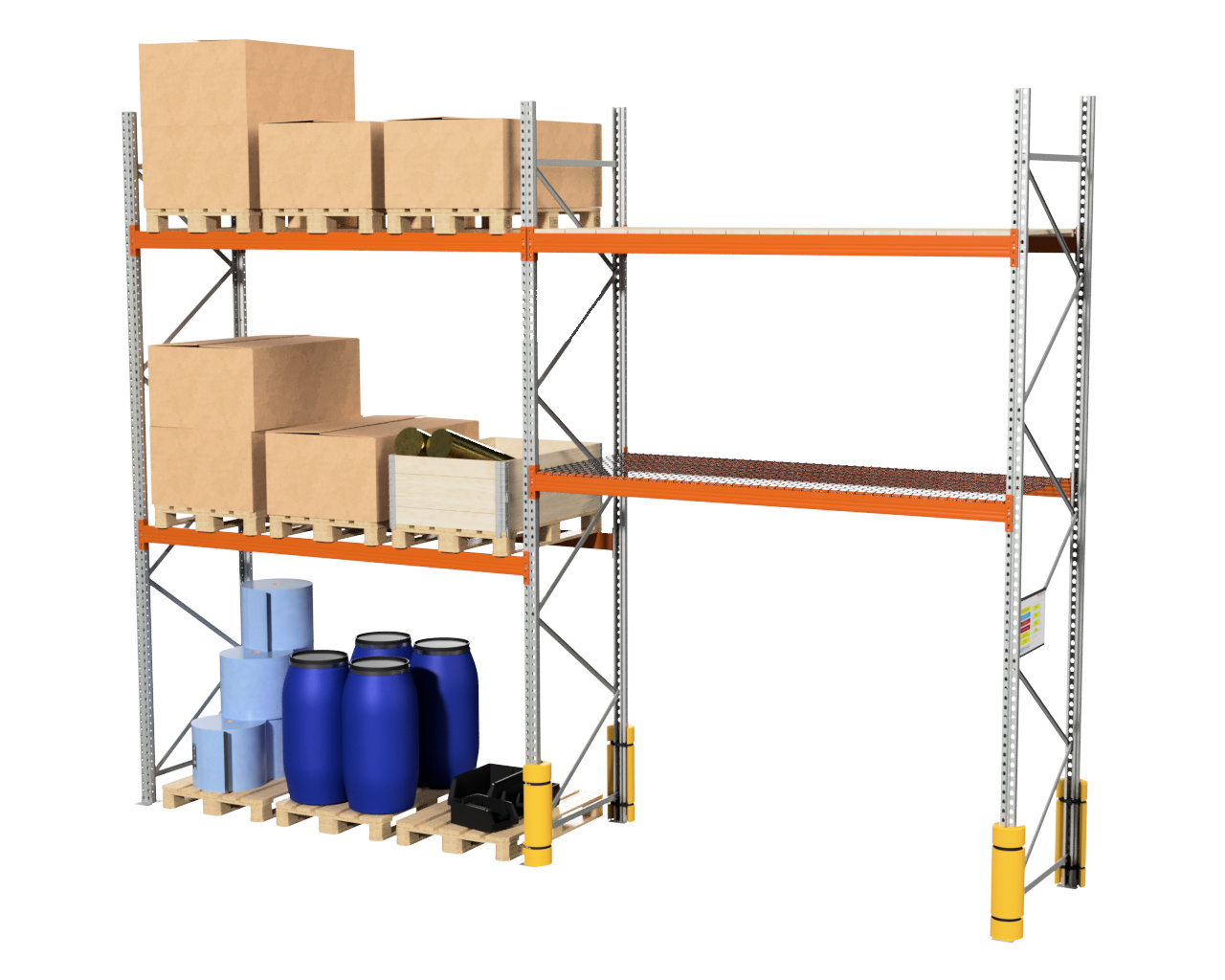 5,6 M PALLETSTELLING 3 M HOOG VOOR 18 EUROPALLETS VAN 250 KG.