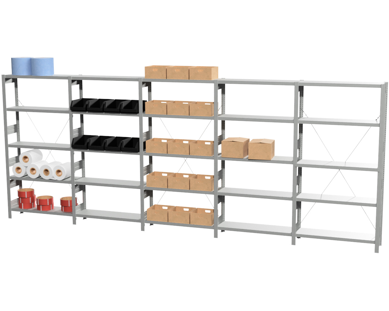 5M LEGBORDSTELLING 2 M HOOG MET 5 NIVEAU’S VAN 0,3 M DIEP