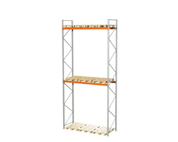 2,8 M PALLETSTELLING 6 M HOOG VOOR 9 EUROPALLETS VAN 750 KG. - Afbeelding 2