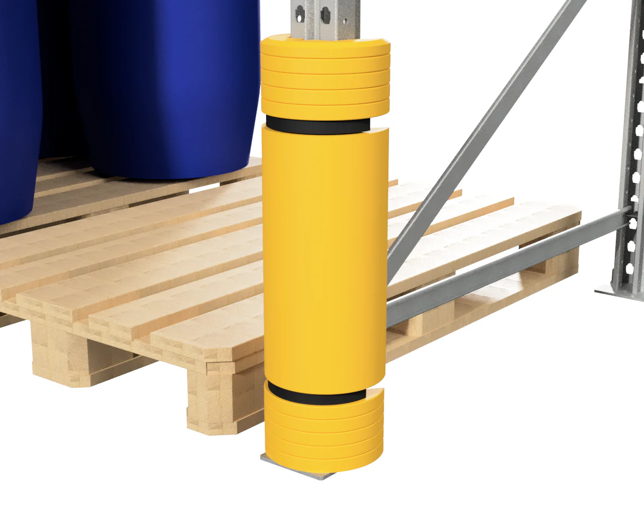 KUNSTSTOF STIJLBESCHERMER VOOR PALLETSTELLING, HOOGTE 0,55 M, KLEUR GEEL