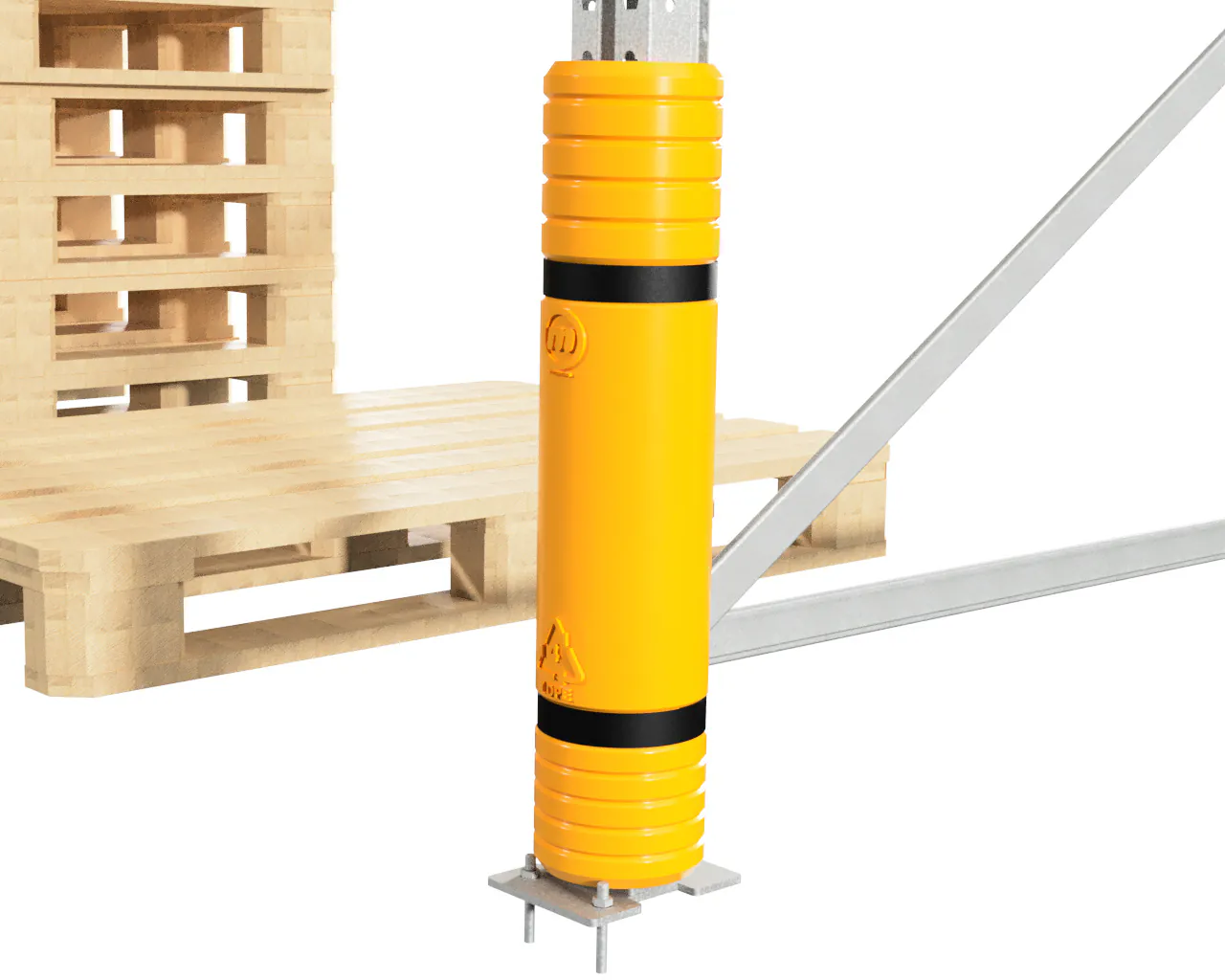 KUNSTSTOF STIJLBESCHERMER VOOR PALLETSTELLING, HOOGTE 0,55 M, KLEUR GEEL