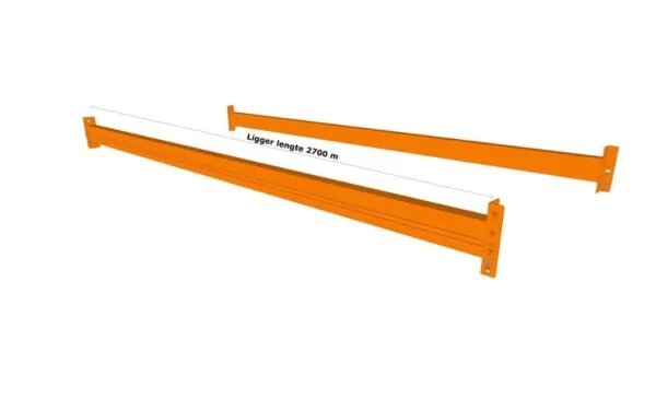 LOS LIGGER NIVEAU VOOR PALLETSTELLING MET LENGTE 2,8 M, 3 PALLETS VAN 500 KG.