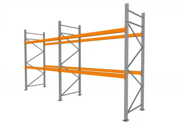 5,6 M PALLETSTELLING 3 M HOOG VOOR 18 EUROPALLETS VAN 1000 KG.