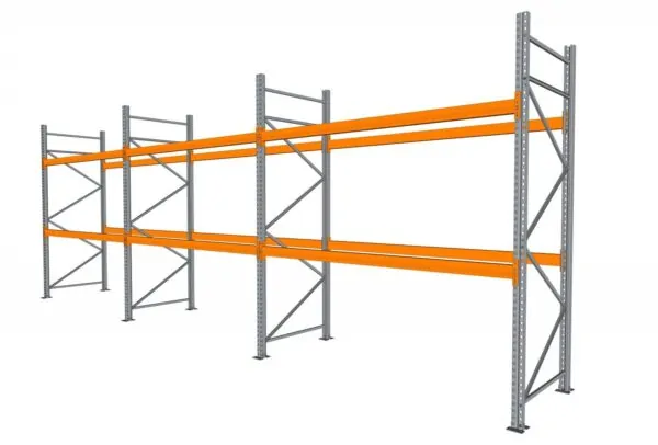 8,4 M PALLETSTELLING 3 M HOOG VOOR 27 EUROPALLETS VAN 250 KG.