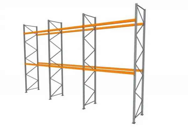 8,4 M PALLETSTELLING 5 M HOOG VOOR 27 EUROPALLETS VAN 1000 KG.