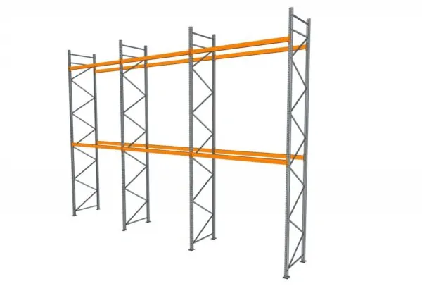 8,4 M PALLETSTELLING 6 M HOOG VOOR 27 EUROPALLETS VAN 1000 KG.