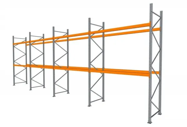 11,2 M PALLETSTELLING 4 M HOOG VOOR 36 EUROPALLETS VAN 1000 KG.