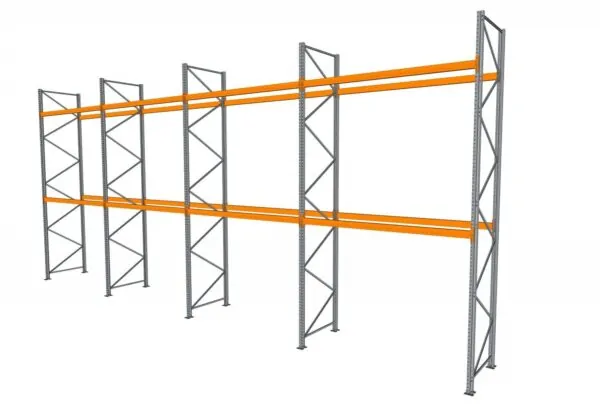 11,2 M PALLETSTELLING 6 M HOOG VOOR 36 EUROPALLETS VAN 1000 KG.