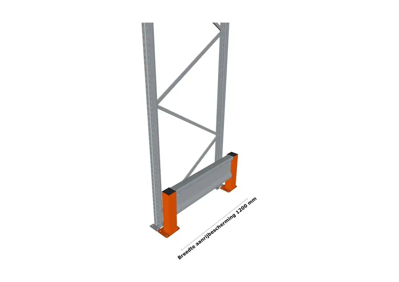 1 LOSSE AANRIJBEVEILIGING, VAN 1,2 M BREED EN 0,4 M HOOG (STAAL)