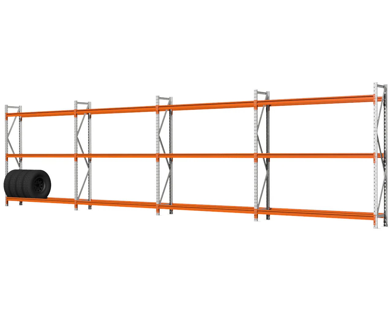 BANDENSTELLING 2M HOOG, 7,4M LANG, 3 NIVEAUS, 4 SECTIES, 0,4M DIEP