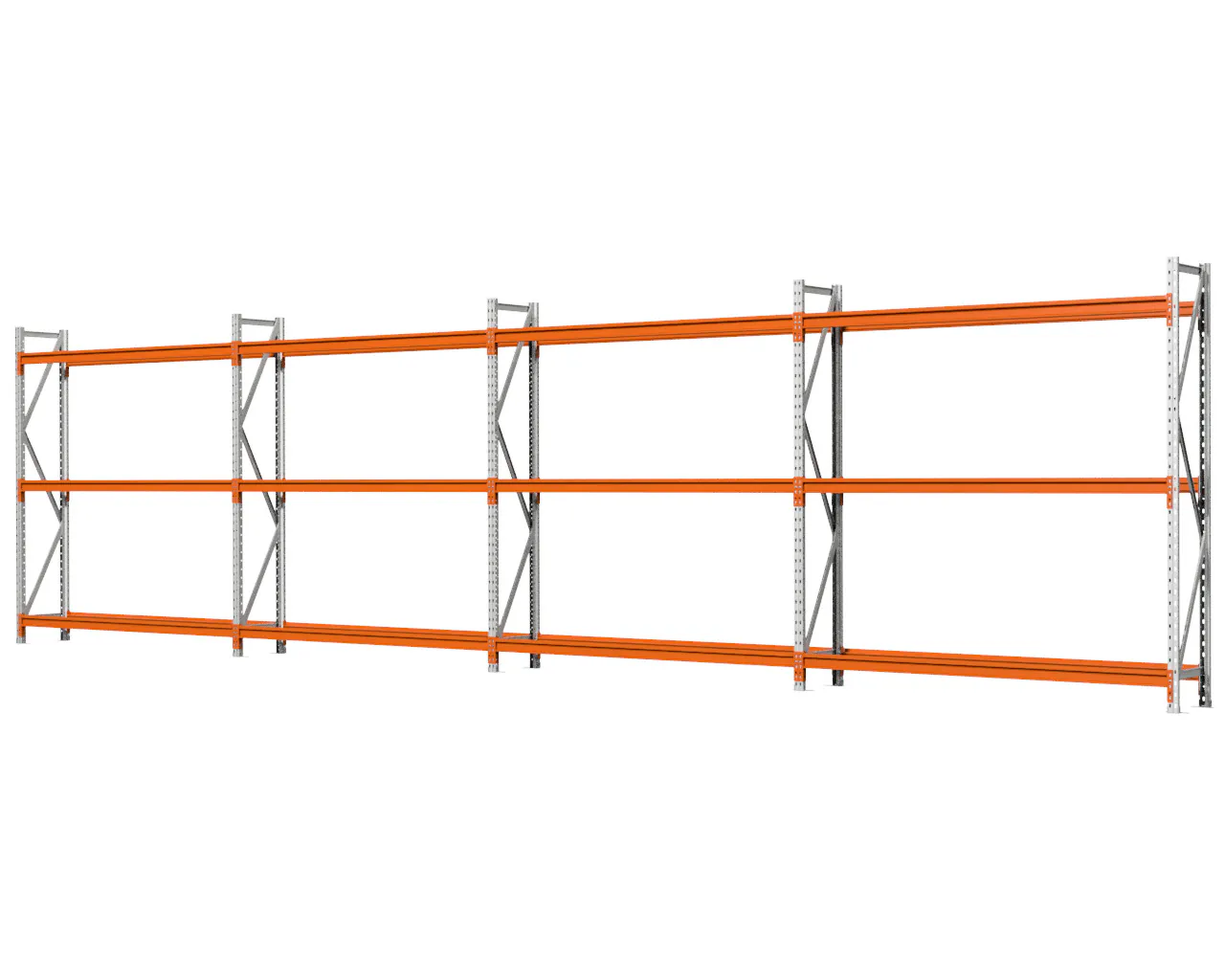 BANDENSTELLING 2M HOOG, 7,4M LANG, 3 NIVEAUS, 4 SECTIES, 0,4M DIEP