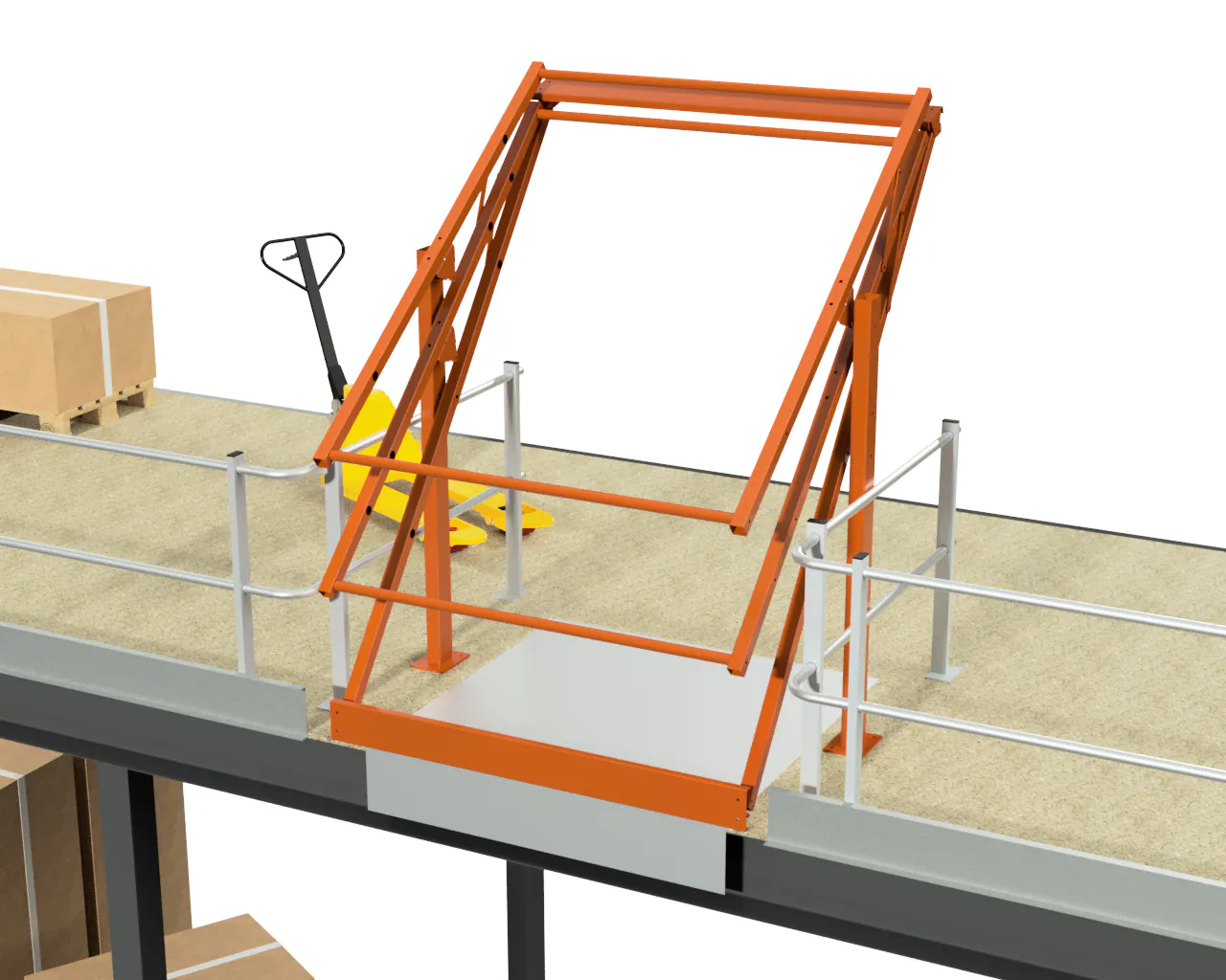 3 M DRAAGARMSTELLING HOH 0.75 M VAN 2 M HOOG MET 15 ARMEN VAN 0,6 M DIEP ENKELZIJDIG KANTELHEK VOOR PALLETOPSTEEKPLAATS, MAXIMALE INZETBREEDTE 1.5M