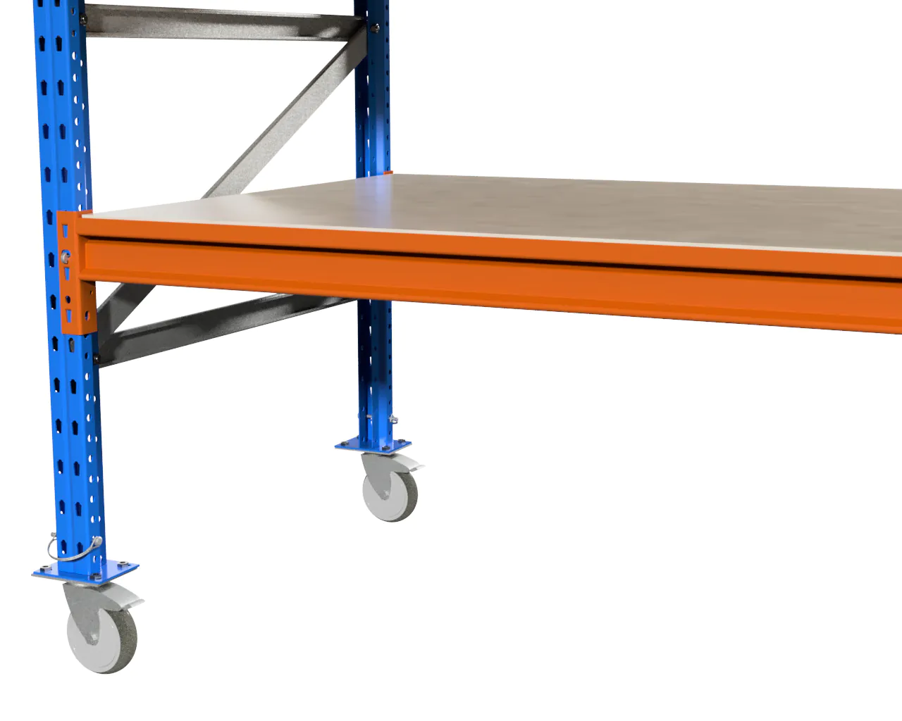 1,5 M VERRIJDBARE INPAKTAFEL MET HARDHOUTEN WERKBLAD, 0,92 M HOOG EN 1 M DIEP