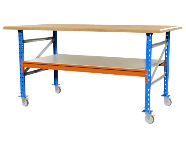 2,25 M VERRIJDBARE INPAKTAFEL MET HARDHOUTEN WERKBLAD, 0,92 M HOOG EN 1 M DIEP - Afbeelding 2