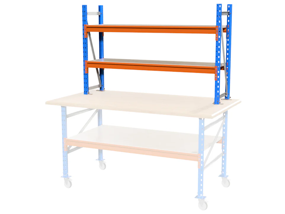 BOVENBOUW MET 2 NIVEAUS VOOR INPAKTAFEL, 1,6 M BREED 1 M HOOG EN 0,4 M DIEP BOVENBOUW MET 2 NIVEAUS VOOR INPAKTAFEL, 1,6 M BREED 1 M HOOG EN 0,4 M DIEP - Afbeelding 2