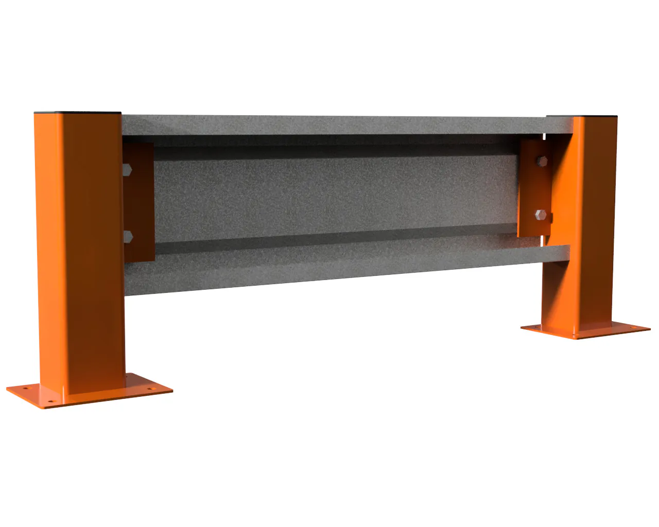 1 LOSSE AANRIJBEVEILIGING, VAN 1,2 M BREED EN 0,4 M HOOG (STAAL)