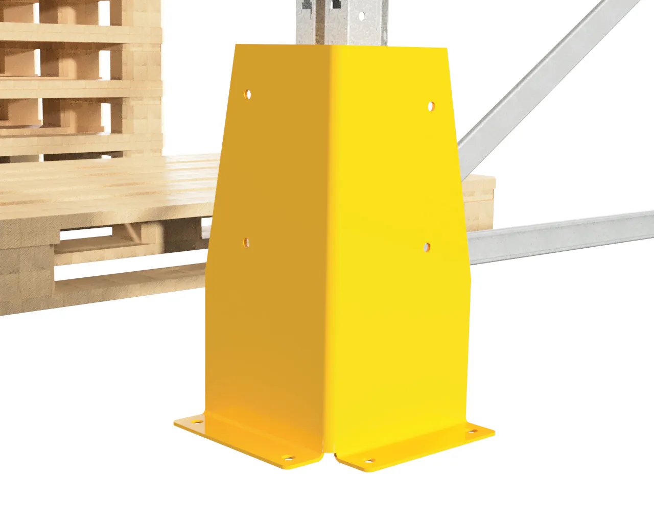 Stalen hoekbeschermer Hoogte 04,m kleur geel