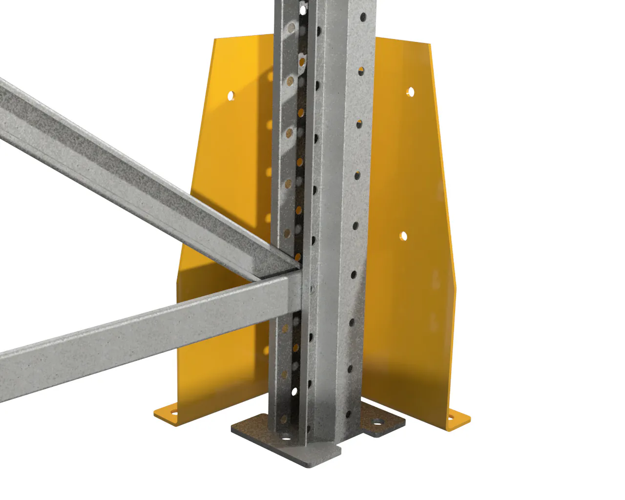 STALEN HOEKBESCHERMER, HOOGTE 0,40 M, KLEUR GEEL Stalen hoekbeschermer Hoogte 04,m kleur geel