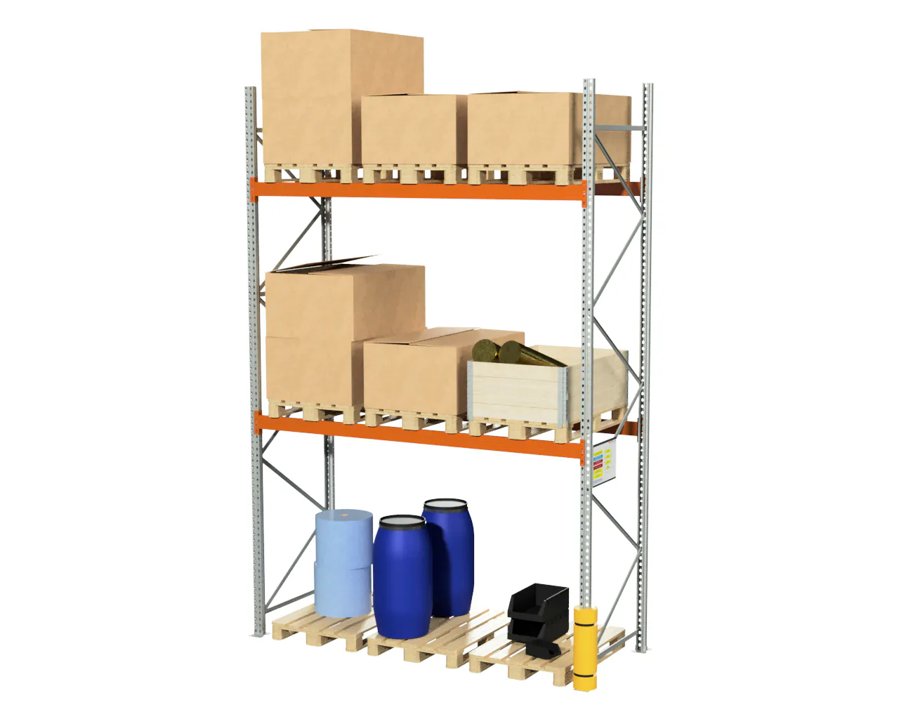 2,8 M PALLETSTELLING 4 M HOOG VOOR 9 EUROPALLETS VAN 500 KG.